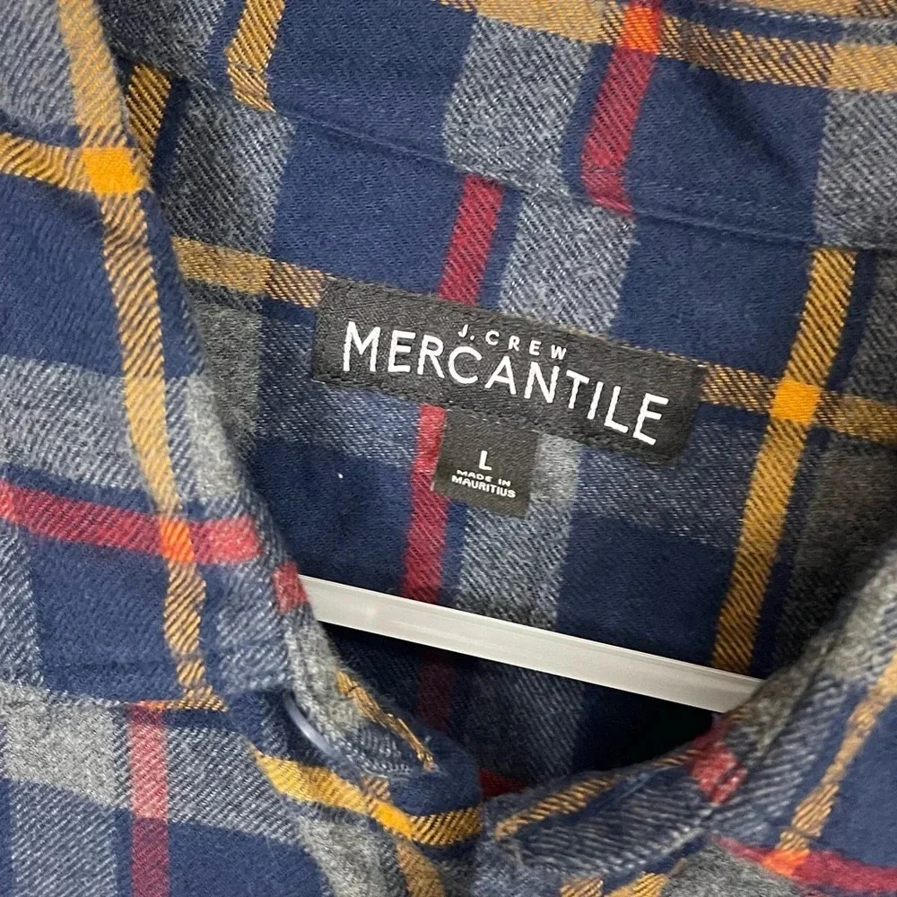 J Crew Shirt Mens Large Multicolor Plaid Long Sleeve Flannel Button Down Cotton
